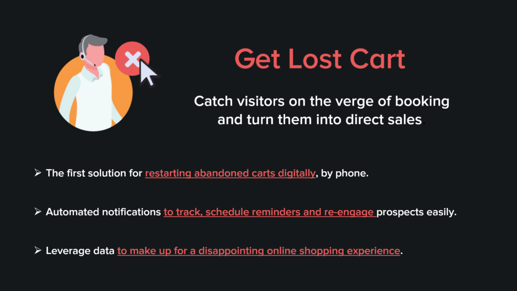 Get Lost Cart : solution de relance des paniers abandonnés pour rattraper le chiffre d'affaires perdu par les hôteliers